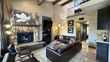 Smart TV, fireplace, video-game console, DVD player