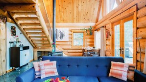 Smart TV, fireplace, Netflix, books