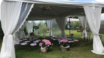 Outdoor banquet area
