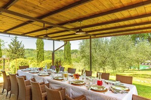 Outdoor dining - Villa Baiocco Umbrian Farmhouse Private Heated Pool Walking distance to town (Città della Pieve)