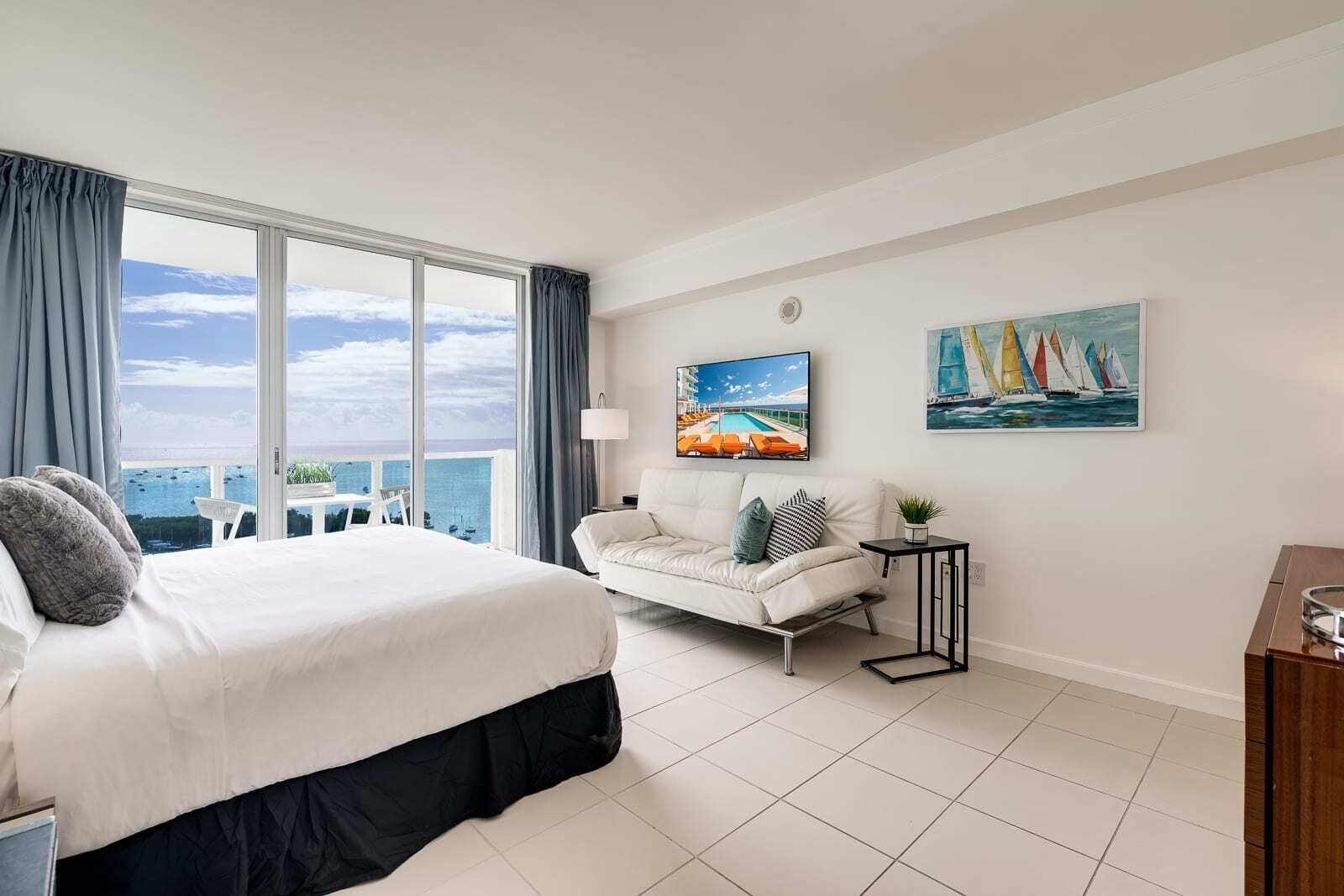 1 bedroom, desk, iron/ironing board, travel crib