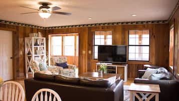 TV, DVD player, livros