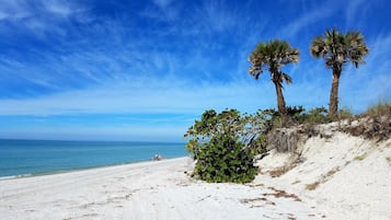 Beach nearby, sun-loungers, beach towels