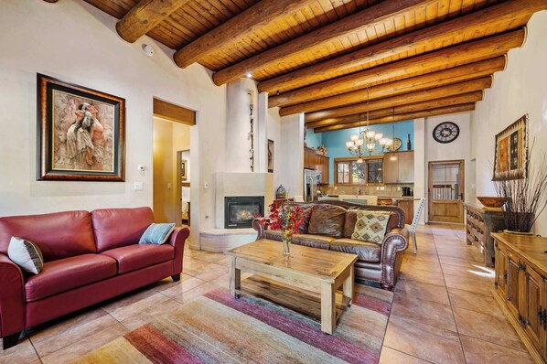 TV, fireplace, offices