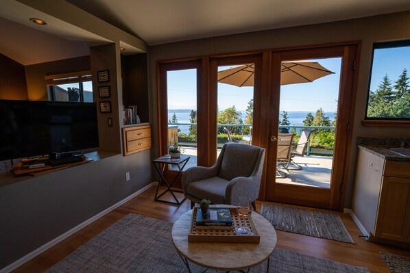 LED TV, Netflix, books, streaming services