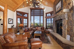 TV, fireplace, video games, stereo - Fox Paw Lodge: Private Peak 8 Home w/ Elevator, Hot Tub, Pool Table, Fire Pit (Breckenridge)