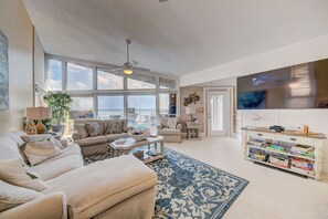 TV connectée, cheminée, jeux vidéo, lecteur de DVD