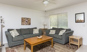 TV, DVD player, stereo