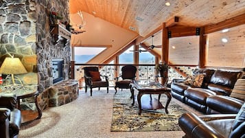 Televisión, chimenea, videojuegos y reproductor de DVD