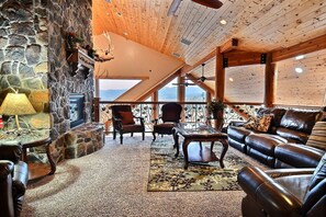 TV, fireplace, video games, DVD player