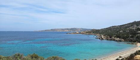 Beach nearby, sun loungers