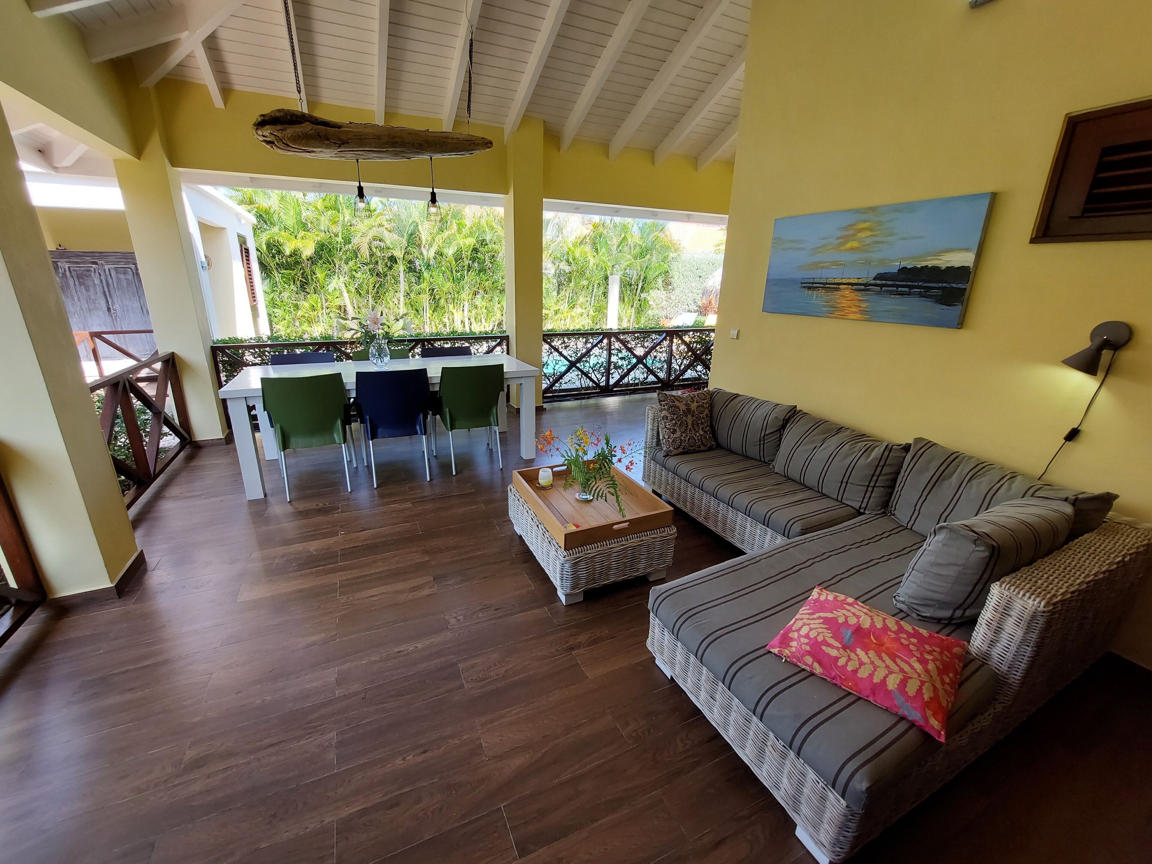 Smart TV, DVD player, books, music library