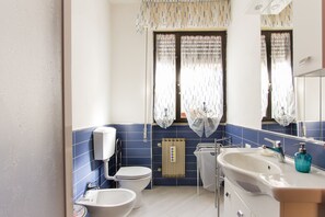 Regadera, secadora de cabello, bidet, toallas 