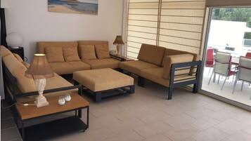 TV, DVD player, stereo