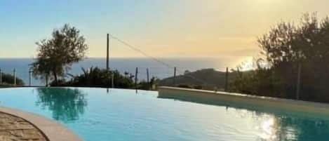 Outdoor pool, pool loungers