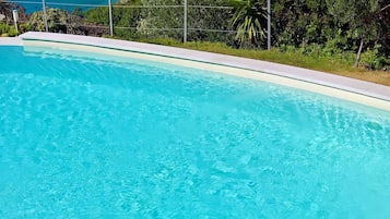 Piscina all'aperto, lettini