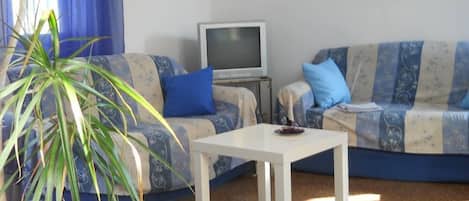 Una televisión, libros