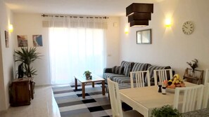 Smart TV, DVD player, books, video library