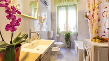 Ensemble douche/baignoire, sĂšche-cheveux, bidet, serviettes fournies