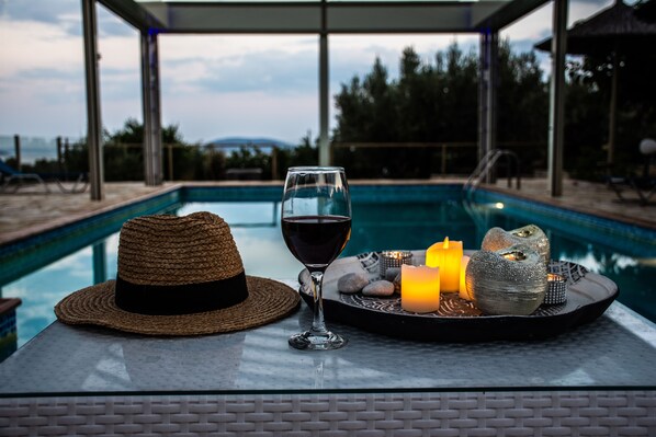 Outdoor pool, a heated pool