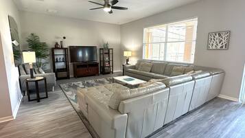 Smart TV, video games, DVD player, table football