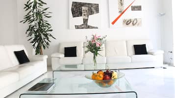 Smart TV, chimenea y libros