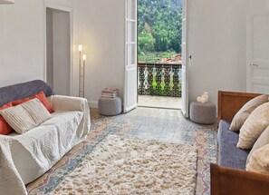 TV, DVD player, books, music library