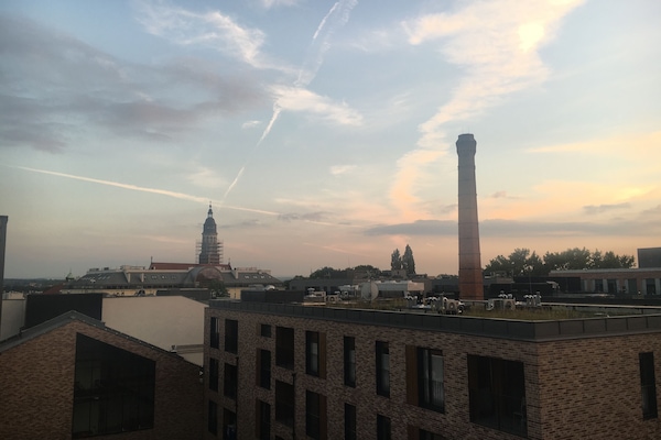 Skyline views of historic Kraków from apartment