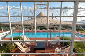 Outdoor pool, a heated pool