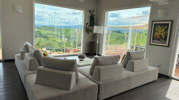 Smart TV, fireplace, DVD player, table tennis