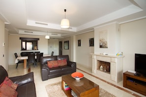 Smart TV, fireplace, Netflix, DVD player