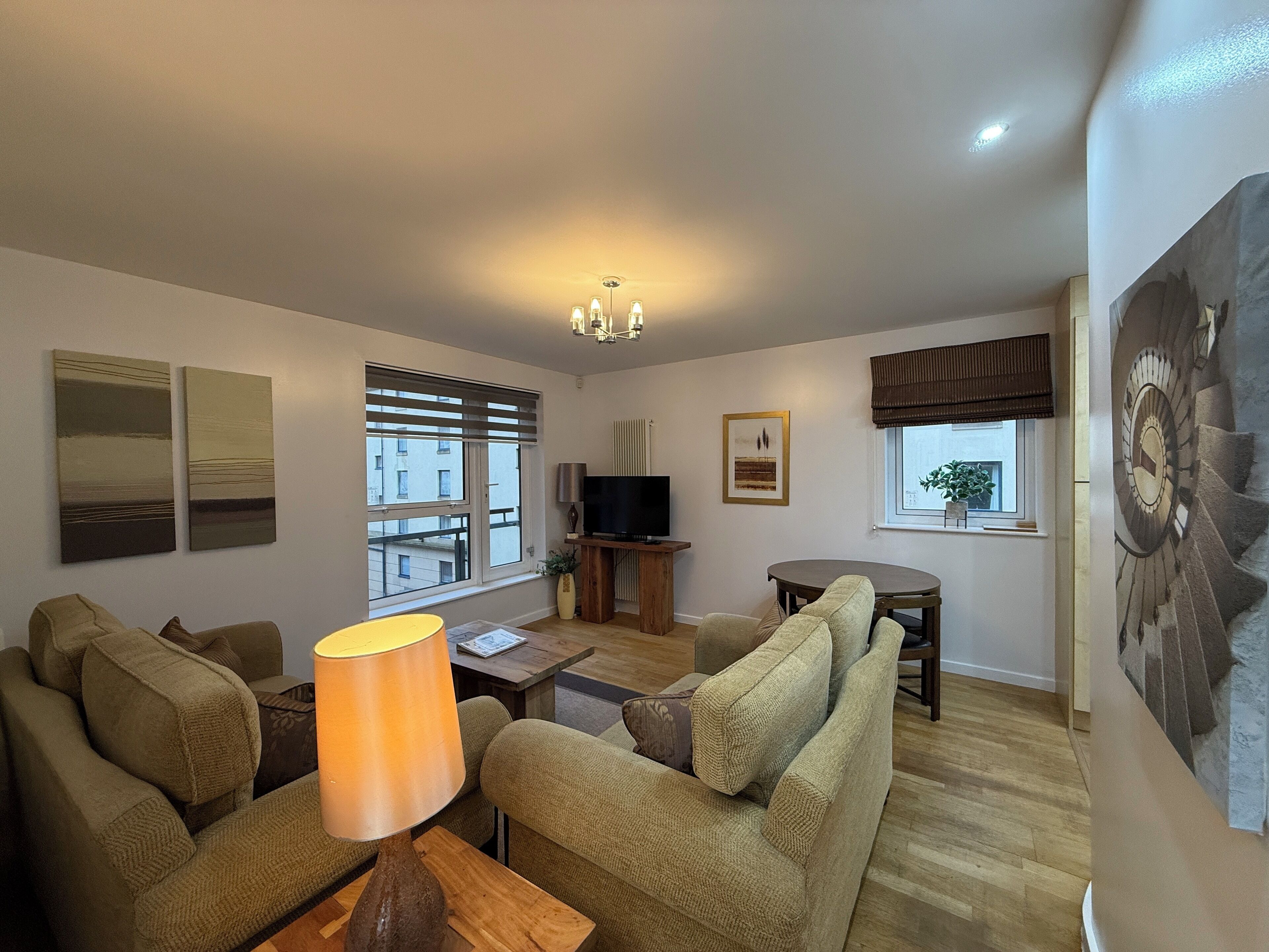 TV, DVD player, books, stereo