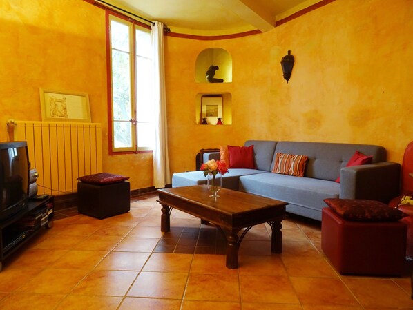 TV, DVD player, books