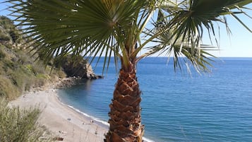 Chaises longues, serviettes de plage