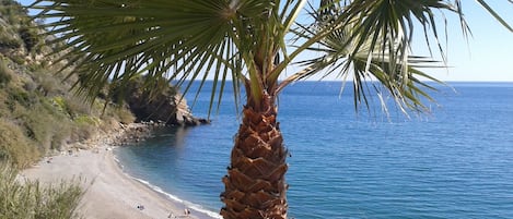 Chaises longues, serviettes de plage