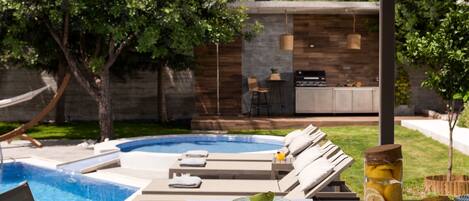 Outdoor pool, a heated pool