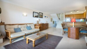 Televisio, takka, DVD-soitin, videokirjasto