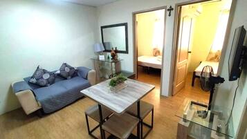 Standard Condo, 2 Bedrooms, Accessible, Kitchen | Living area | LED TV