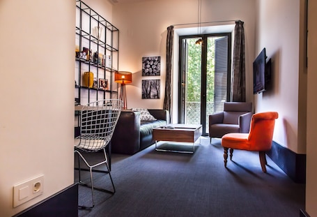 TV, books, music library, stereo