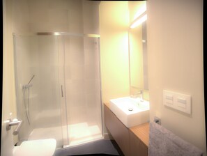 Secador de pelo, toallas y papel higiénico