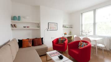 Smart TV, DVD player, books