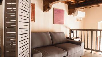 Smart TV, fireplace, DVD player, books