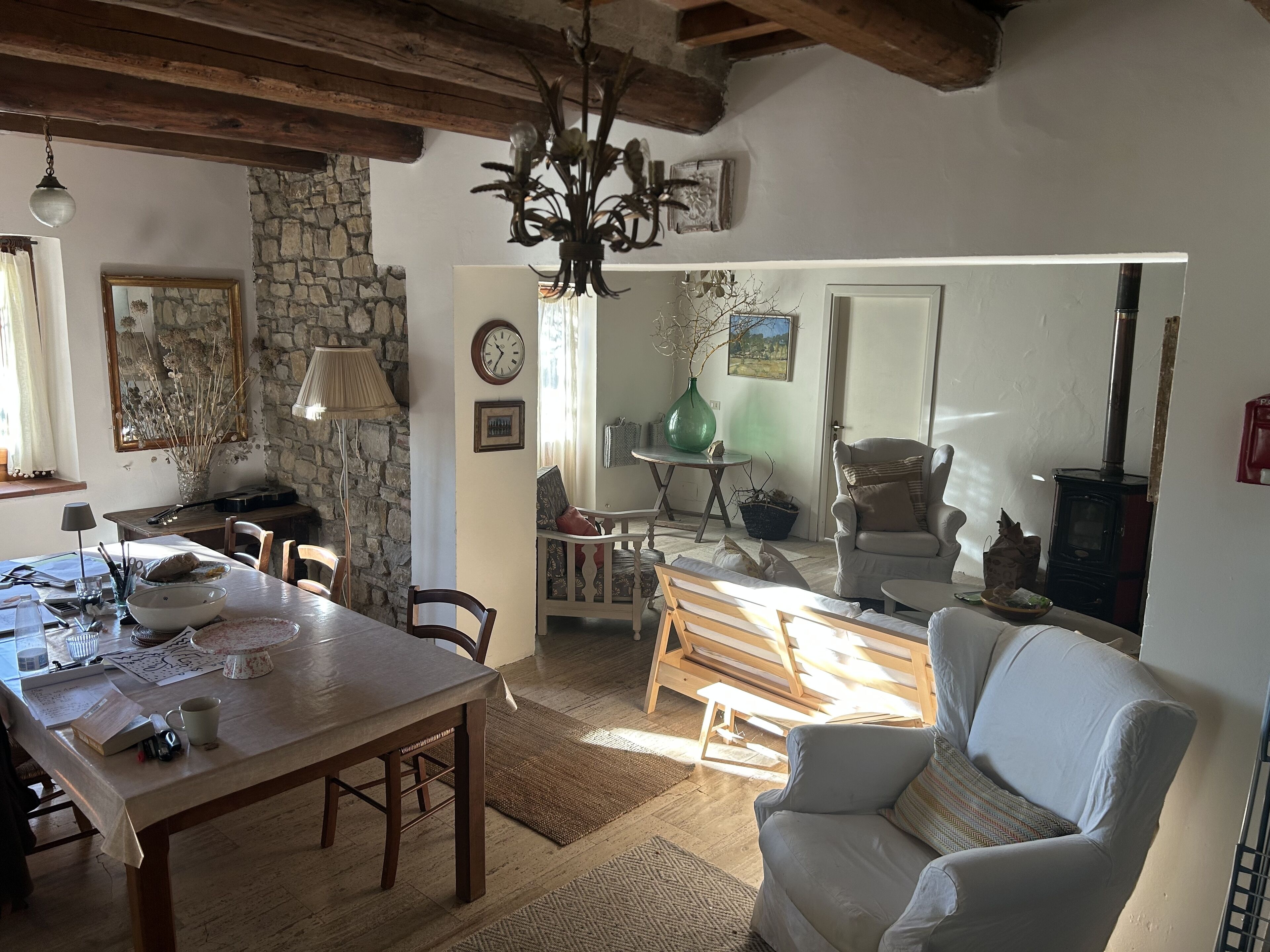 Smart TV, fireplace, DVD player, foosball