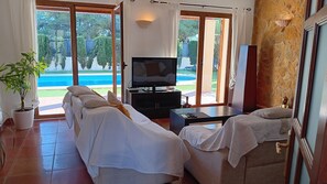 TV, fireplace, DVD player, ping pong