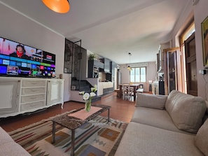 Smart TV, DVD player, books, stereo
