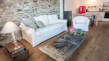 TV, books, music library, stereo