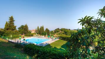 Outdoor pool, sun loungers