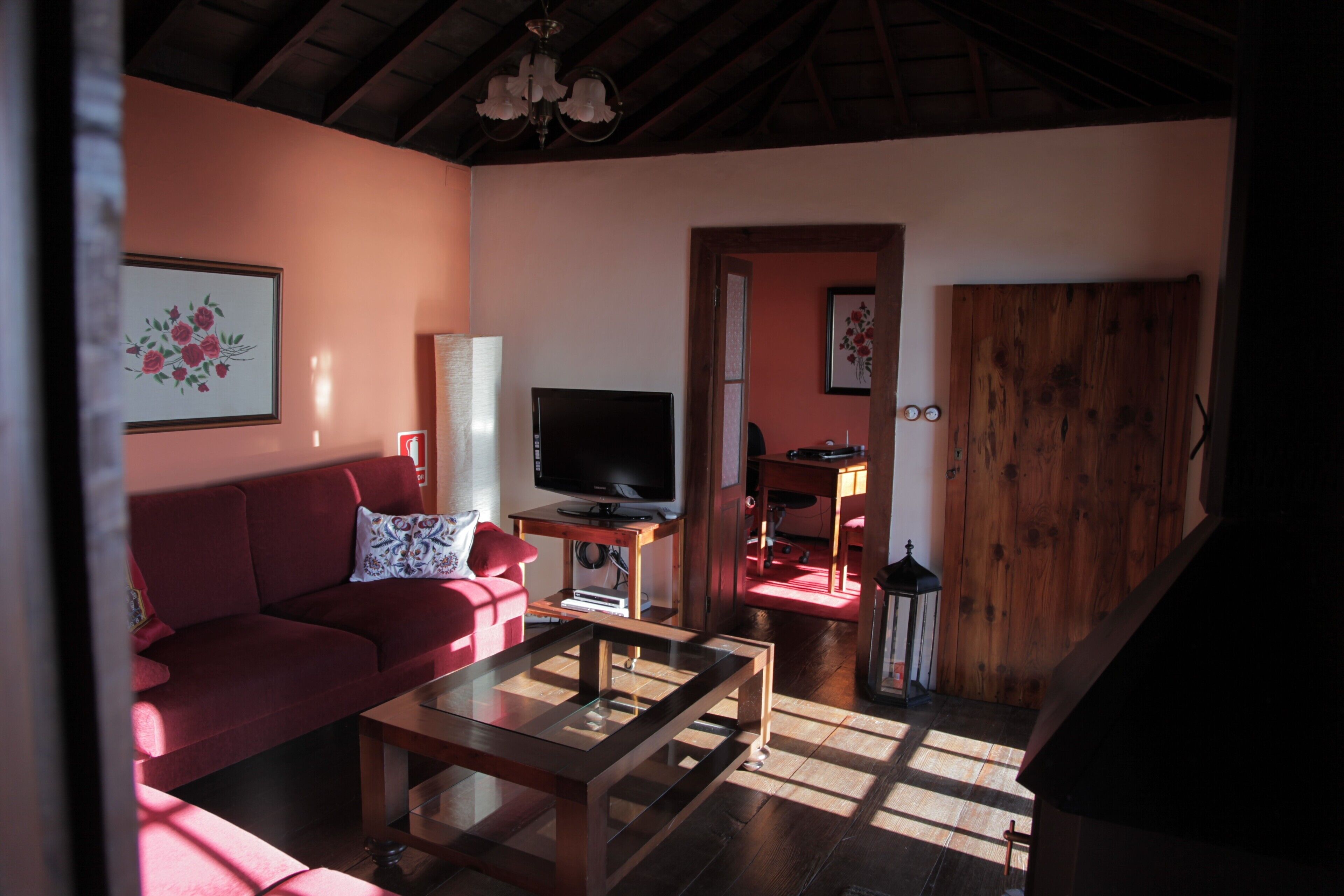 TV, fireplace, DVD player, books