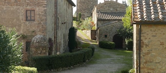 Restored farmhouse in heart of chianti with swimming pool and tennis court.
