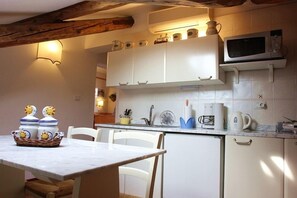 Fridge, microwave, coffee/tea maker, electric kettle